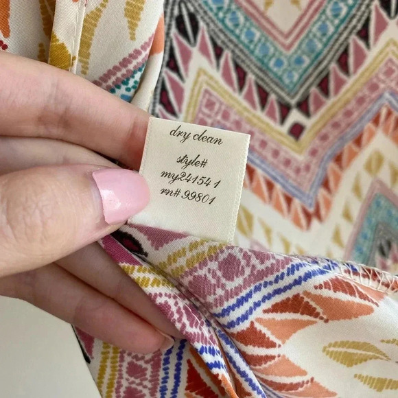 Bee Stitched Open-Back Tribal Print Top, Women’s Multicolor Blouse, Size Small - Picture 10 of 13